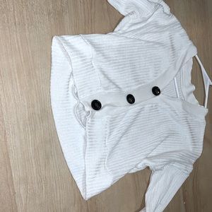 White long sleeved shirt/ belly shirt